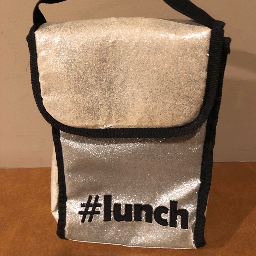 Trendy silver lunch bag